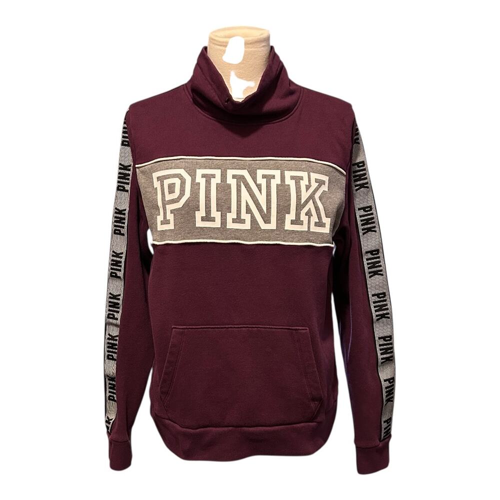 Victoria's Secret Pink Cowl Neck Sweatshirt Maroon Size Large